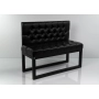 Ławka Metalowa z Oparciem Czarnym Pikowanym LMO-8