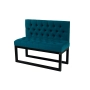 Ławka Metalowa z Oparciem Turkusowym Pikowanym LMO-8