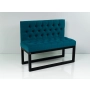 Ławka Metalowa z Oparciem Turkusowym Pikowanym LMO-8