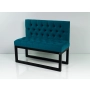 Ławka Metalowa z Oparciem Turkusowym Pikowanym LMO-8