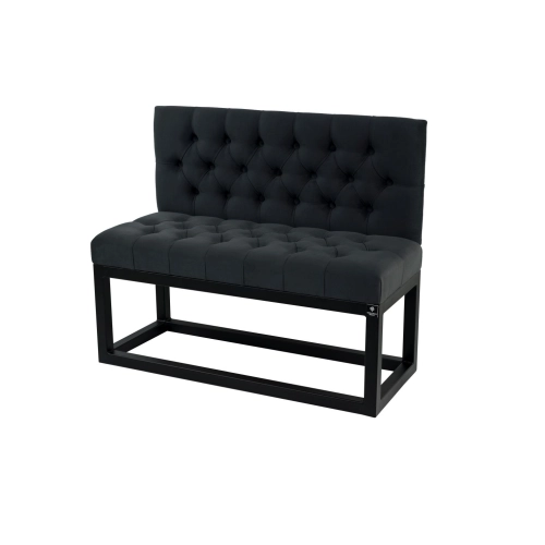 Ławka Metalowa z Oparciem Grafitowym Pikowanym LMO-9