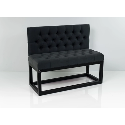 Ławka Metalowa z Oparciem Grafitowym Pikowanym LMO-9