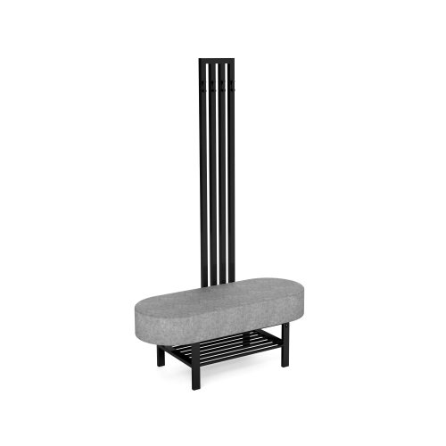 Ławka Do Przedpokoju Z Wieszakiem Metalowa Siedzisko Tapicerowane Stal LMW-10