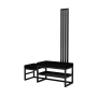Ławka Do Przedpokoju Z Wieszakiem Metalowa Siedzisko Czarny Tapicerowane Stal LMW-14