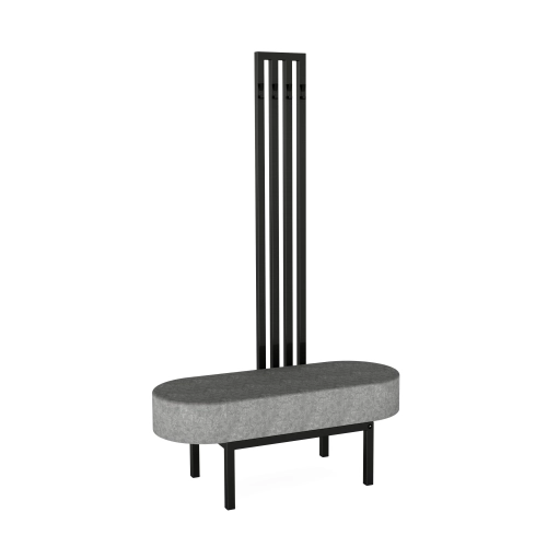 Ławka Do Przedpokoju Z Wieszakiem Metalowa Siedzisko Tapicerowane Stal LMW-2