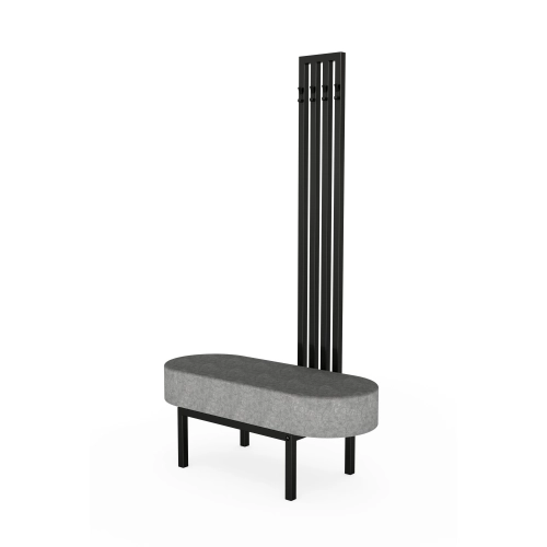 Ławka Do Przedpokoju Z Wieszakiem Metalowa Siedzisko Tapicerowane Stal LMW-2