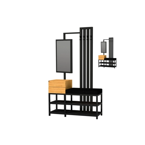 Ławka do przedpokoju z lustrem i wieszakiem