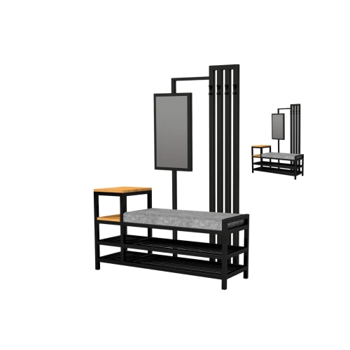 Ławka do przedpokoju z lustrem i wieszakiem