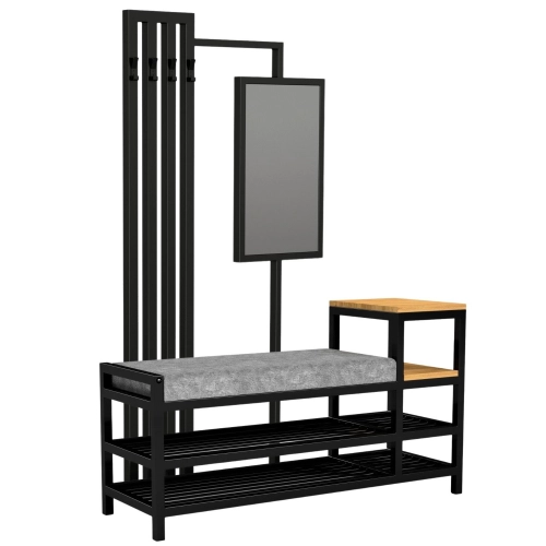 Ławka do przedpokoju z lustrem i wieszakiem