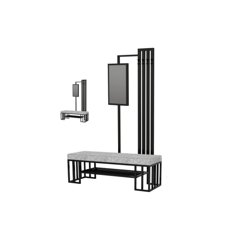 Ławka do przedpokoju z lustrem i wieszakiem