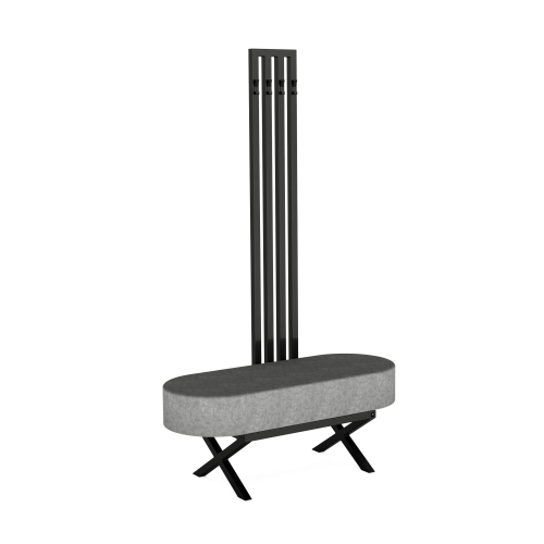 Ławka Do Przedpokoju Z Wieszakiem Metalowa Siedzisko Tapicerowane Stal LMW-4