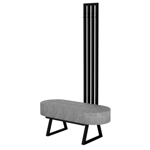 Ławka Do Przedpokoju Z Wieszakiem Metalowa Siedzisko Tapicerowane Stal LMW-6