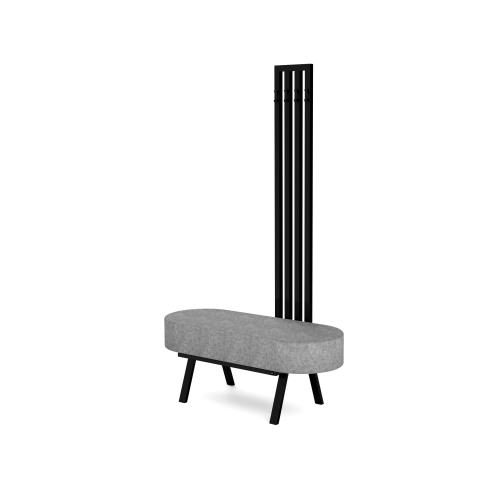 Ławka Do Przedpokoju Z Wieszakiem Metalowa Siedzisko Tapicerowane Stal LMW-8