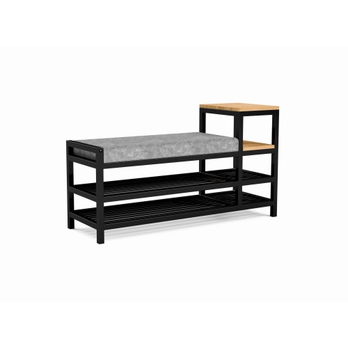 Ławka Pufa Tapicerowana Siedzisko Gładkie Szary LGM-103