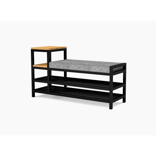 Ławka Pufa Tapicerowana Siedzisko Gładkie Szary LGM-103