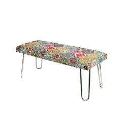 Ławka Pufa Tapicerowana Hexagony Mandala LGM-12 Nóżki Chromowe Rozmiary od 50 cm do 120 cm