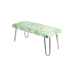 Ławka Pufa Tapicerowana Liście Monstery LGM-12 Nóżki Chromowe Rozmiary od 50 cm do 120 cm