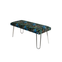 Ławka Pufa Tapicerowana Pawie LGM-12 Nóżki Chromowe Rozmiary od 50 cm do 120 cm