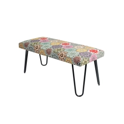 Ławka Pufa Tapicerowana Hexagony Mandala LGM-12 Nóżki Czarne Rozmiary od 50 cm do 120 cm