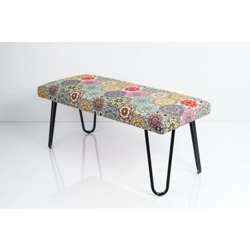 Ławka Pufa Tapicerowana Hexagony Mandala LGM-12 Nóżki Czarne Rozmiary od 50 cm do 120 cm