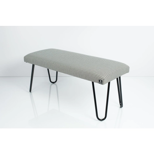 Ławka Pufa Tapicerowana Pepitka LGM-12 Nóżki Czarne Rozmiary od 50 cm do 120 cm