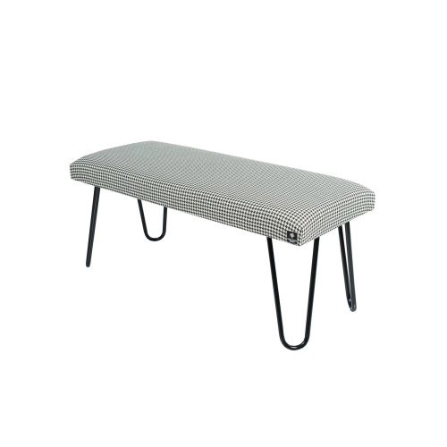 Ławka Pufa Tapicerowana Pepitka LGM-12 Nóżki Czarne Rozmiary od 50 cm do 120 cm