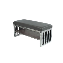 Ławka Metalowa Loft Siedzisko Ekoskóra Grafit LGM-24 Rozmiary od 50 cm do 200 cm