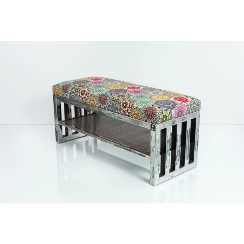 Ławka Metalowa Loft Siedzisko Hexagony Mandala LGM-24 Rozmiary od 50 cm do 200 cm