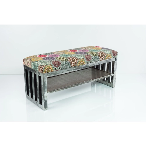 Ławka Metalowa Loft Siedzisko Hexagony Mandala LGM-24 Rozmiary od 50 cm do 200 cm