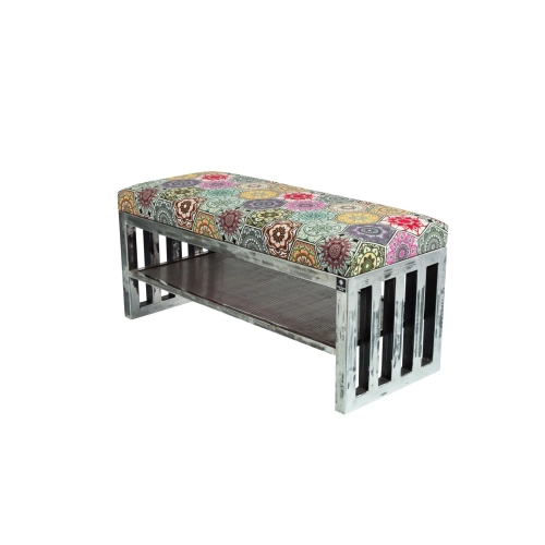 Ławka Metalowa Loft Siedzisko Hexagony Mandala LGM-24 Rozmiary od 50 cm do 200 cm