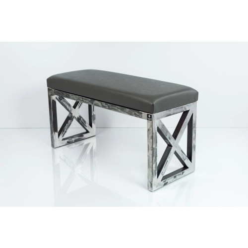 Ławka Metalowa Loft Siedzisko Ekoskóra Grafit LGM-14 Rozmiary od 50 cm do 200 cm