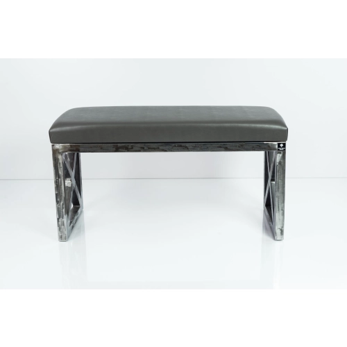 Ławka Metalowa Loft Siedzisko Ekoskóra Grafit LGM-14 Rozmiary od 50 cm do 200 cm