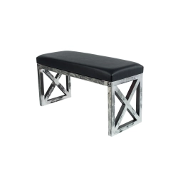 Ławka Metalowa Loft Siedzisko Ekoskóra Czarny LGM-14 Rozmiary od 50 cm do 200 cm