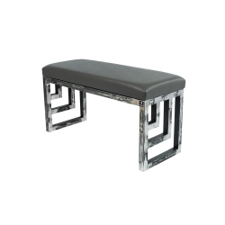 Ławka Metalowa Loft Siedzisko Ekoskóra Grafit LGM-15 Rozmiary od 50 cm do 200 cm