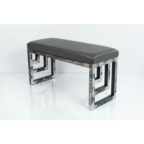 Ławka Metalowa Loft Siedzisko Ekoskóra Grafit LGM-15 Rozmiary od 50 cm do 200 cm