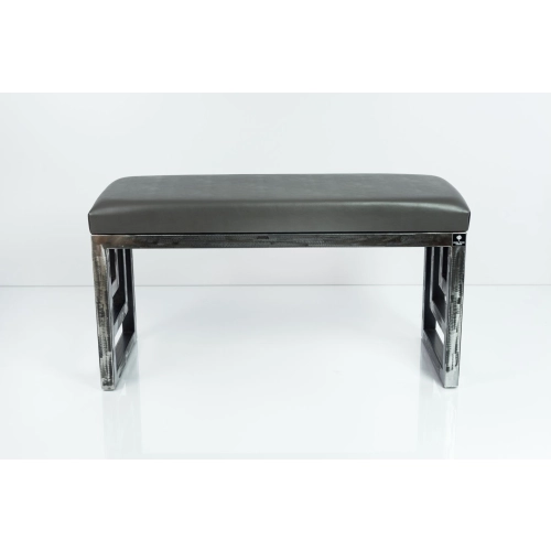 Ławka Metalowa Loft Siedzisko Ekoskóra Grafit LGM-15 Rozmiary od 50 cm do 200 cm