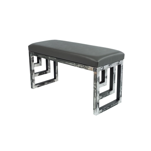 Ławka Metalowa Loft Siedzisko Ekoskóra Grafit LGM-15 Rozmiary od 50 cm do 200 cm