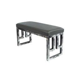 Ławka Metalowa Loft Siedzisko Ekoskóra Grafit LGM-16 Rozmiary od 50 cm do 200 cm