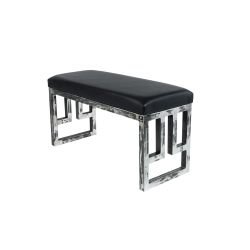 Ławka Metalowa Loft Siedzisko Ekoskóra Czarny LGM-16 Rozmiary od 50 cm do 200 cm