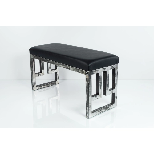 Ławka Metalowa Loft Siedzisko Ekoskóra Czarny LGM-16 Rozmiary od 50 cm do 200 cm