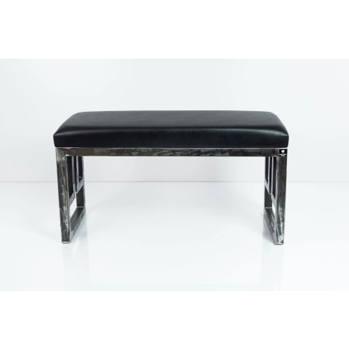 Ławka Metalowa Loft Siedzisko Ekoskóra Czarny LGM-16 Rozmiary od 50 cm do 200 cm