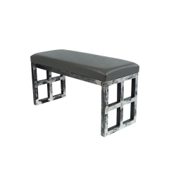 Ławka Metalowa Loft Siedzisko Ekoskóra Grafit LGM-17 Rozmiary od 50 cm do 200 cm