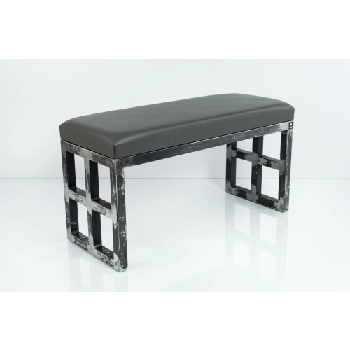 Ławka Metalowa Loft Siedzisko Ekoskóra Grafit LGM-17 Rozmiary od 50 cm do 200 cm