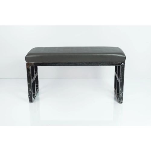 Ławka Metalowa Loft Siedzisko Ekoskóra Grafit LGM-17 Rozmiary od 50 cm do 200 cm