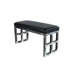 Ławka Metalowa Loft Siedzisko Ekoskóra Czarny LGM-17 Rozmiary od 50 cm do 200 cm