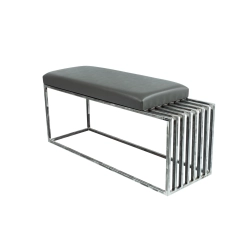 Ławka Metalowa Loft Siedzisko Ekoskóra Grafit LGM-18 Rozmiary od 50 cm do 200 cm