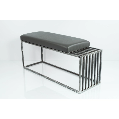 Ławka Metalowa Loft Siedzisko Ekoskóra Grafit LGM-18 Rozmiary od 50 cm do 200 cm