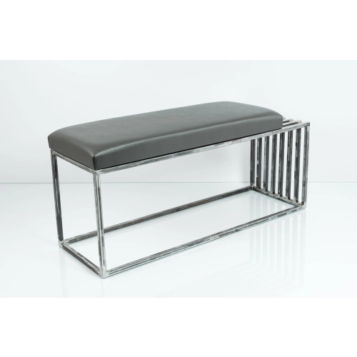 Ławka Metalowa Loft Siedzisko Ekoskóra Grafit LGM-18 Rozmiary od 50 cm do 200 cm