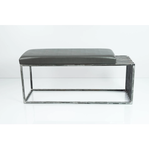 Ławka Metalowa Loft Siedzisko Ekoskóra Grafit LGM-18 Rozmiary od 50 cm do 200 cm