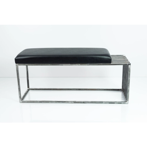 Ławka Metalowa Loft Siedzisko Ekoskóra Czarny LGM-18 Rozmiary od 50 cm do 200 cm